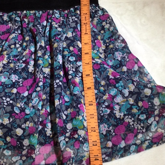 Floral Print Midi  Sheer Skirt With Liner & Elastic Waistband - Picture 6 of 8